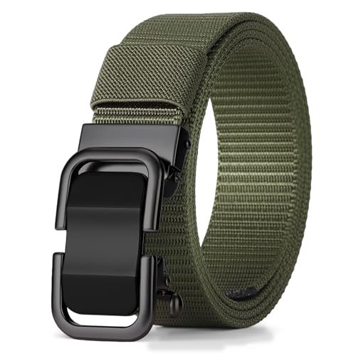 FALAN MULE Ratchet Belts Men Casual Golf Web Belt Nylon Automatic Buckle Belt No Holes Invisible Clothing belts