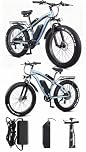Rexhan 26” Electric Bike, 26 Inch E Hybrid Bike, 48V 15AH Removable Lithium Battery, Powerful Motor, Throttle, Front Suspension, Dual Disc Brakes, 30-40 KM Range, Aluminium Frame, Headlight, New