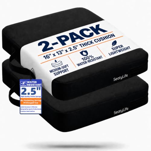 Thick Stadium Seat Cushion - 2-Pack Bleacher Seat...