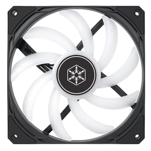 SilverStone Technology Air Slimmer 140 Enhanced Performance 140mm Slim Fan with Full-Range PWM, ARGB Lighting and Shark Force Technology, (SST-AS140B-ARGB) 1