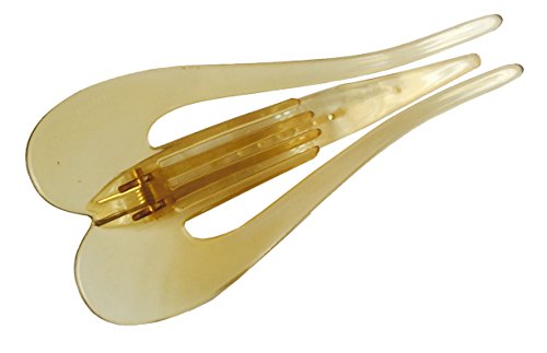 Parcelona French Pelican Light Beige Ivory Celluloid Acetate 5 Inch Salon Hinge Hair Claw Clip Slide in Secure Grip Clamp Clutcher miniatura 5