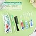 5 Set Personal Care Travel Toiletries Sets Bulk,8-IN-1 Disposable Toothbrushes with Toothpaste and Floss,Mouthwash,Comb,Soap,Cover,Zip Bag Toiletry Travel Toothbrush Kit for Homeless,Hotel,Charity