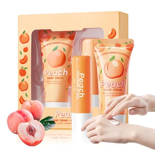 Hand Cream Lotion and Lip Balm Gift Set - Peach