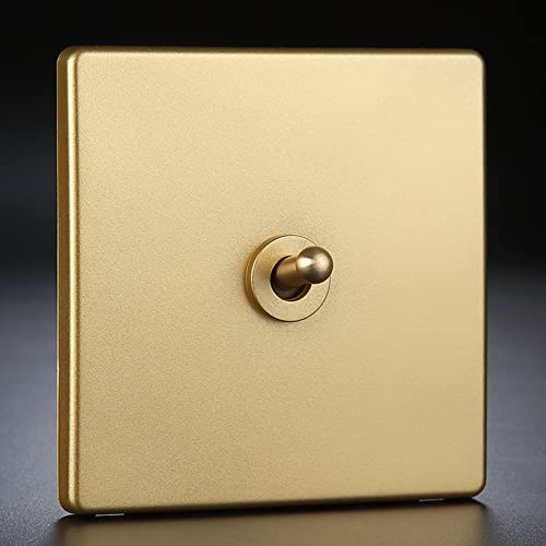 Moddeny 86 Typ Flammhemmender PC-Panel-Kipplichtschalter Goldmessing-Zwischenkippschalter 1-4 Gang 2-Wege-Hebel-Kippschalter Retro-Kippschalter Für Schlafzimmer, Arbeitszimmer, Zuhause Cover