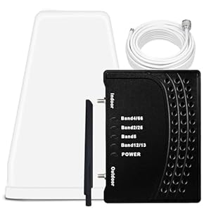 Cell Phone Booster for Home & Office,Up to 2,000 sq ft,Cell Phone Signal Booster with Band 66/25/2/4/5/12/13/17,Boost 5G 4G Data for All U.S. Carriers FCC Approved Cell Booster