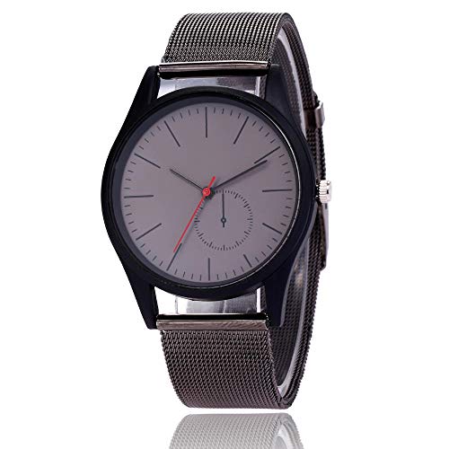 Preisvergleich Produktbild Beobachten Edelstahlgewebe Business Herrenuhr Einfache Skala Studentenuhr-Grau