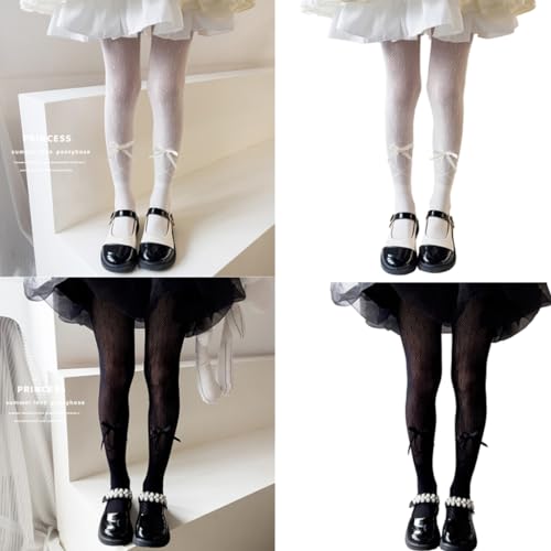 Fashion Leggings for Girls Bowknot Tights Hollow Stockings Kids Princess Pantyhose for Spring Dresses2