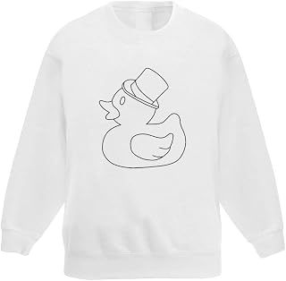 Azeeda 'Fancy Duck' Kid's Sweatshirt/Jumper (7-8 Years) (KW00012765)