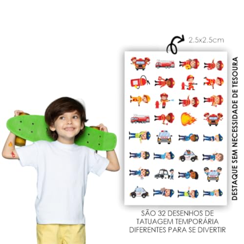 Tatuagem Mania, Tatuagem Temporária Infantil Militar | Kit Festa 32-071