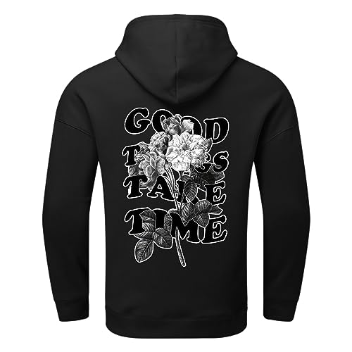 Sudadera con capucha S Moda Invierno Casual Estampado Manga Larga Jersey Hombre Corte, Negro , XL