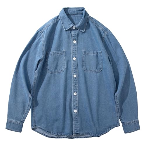 Veste en jean délavé homme coupe ample pour le quotidien casual