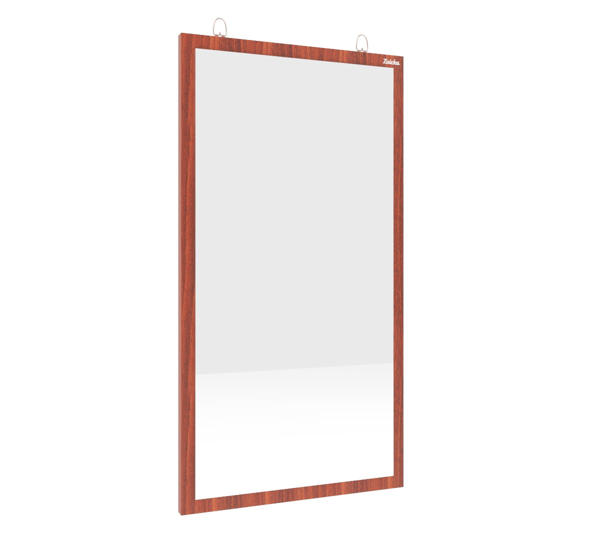 Modern Wall Mirror, Dark Walnut Frame, Rectangle Glass, 58 x 27.9 cm, Wall Mountable, Engineered Wood, Living Room Home Decor-image-3