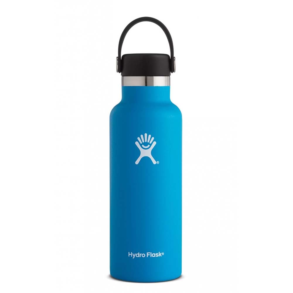 Hydro FlaskWater Bottle 532 ml (18 oz) - Vacuum Insulated Stainless Steel Water Bottle with Leak Proof Flex Cap and Powder Coat - BPA-Free - Standard Mouth - Pacific