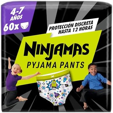 Dodot Pañal-Braguita Ninjamas, Talla 4-7 años (17-30 kg), 60 paña...