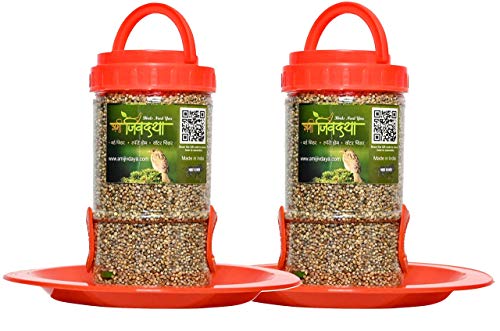 Image of Bird Feeder for Bird Food Small 2 Piece Orange