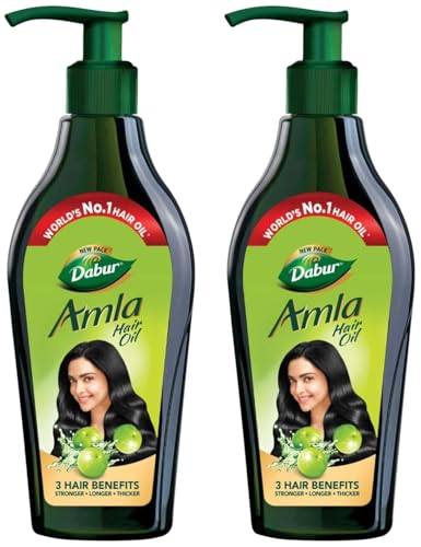Dabur Amla Hair Oil – 1100ml (550ml x 2) | For Strong, Long and Thick hair | Nourishes Scalp | Controls Hair Fall, Strengthens Hair & Promotes Hair Growth