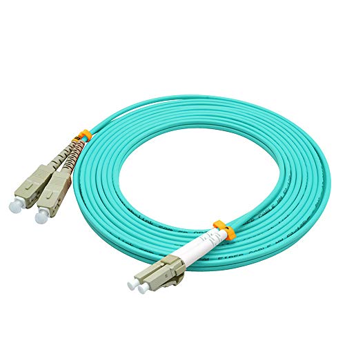 Image of 100 Meters 328ft LC to SC Duplex 50 /125 10G OM3 Multi-Mode Fiber Optic Cable Jumper Optical Patch Cord LC-SC