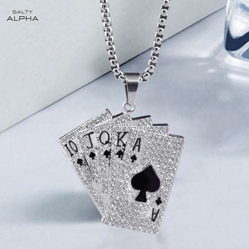 Image of SALTY ALPHA Anti Tarnish Stainless Steel Locket Neck Chain for Men | Stylish Pendant Necklace | Jewellery Accessories for Boys | Minimal Jewelry | Gifts for Boyfriend & Husband | Gift for Diwali, Christmas, Marriage, Birthday, Rakhi