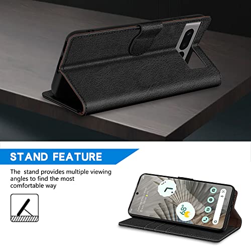 Image of ZZXX for Google Pixel 7 Pro Wallet Case Magnetic Closure 6.7 inch,Black