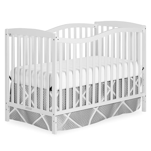 Image of Dream On Me Chelsea 5-in-1 Convertible Full-Size Baby Crib in White, GreenGuard Gold & JPMA, Pinewood, 4 Mattress Heights, Converts to Toddler, Day & Full-Size Bed, Modern Classic Nursery