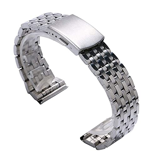 Sangle de montre 22 mm acier inoxydable argent avec 2 barres de printemps incluses