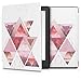 Produktbild kwmobile Hülle kompatibel mit Kobo Aura H2O Edition 2 - Kunstleder eReader Schutzhülle Cover Case - Glory Dreieck Muster Rosa Rosegold Weiß