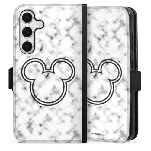 Étui folio Samsung S24 luxe - Motif Mickey et marbre premium à rabat aimanté