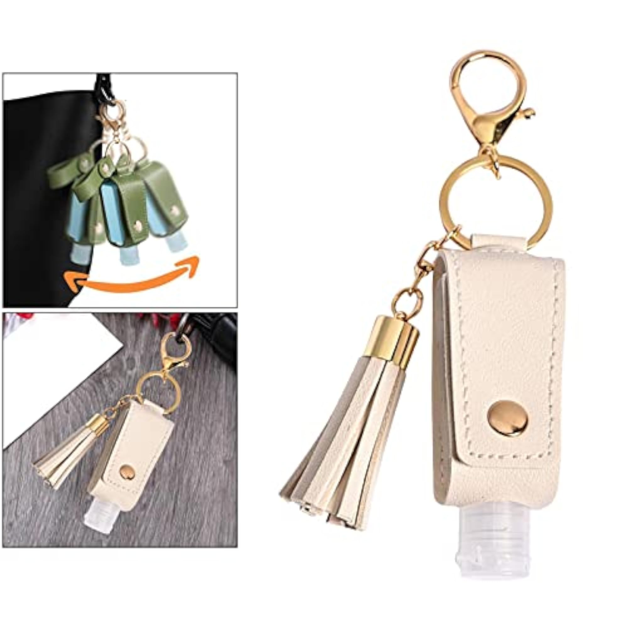 30ML Empty Bottle Refillable Hands Sanitizer Keychain Holder