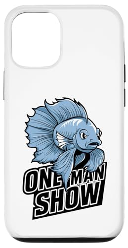 Carcasa para iPhone 13 Pro Espectáculo unipersonal de pez luchador Betta splendens azul