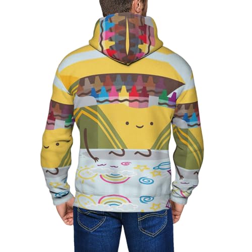 Sweat à capuche zippé EdWal motif crayons pour homme