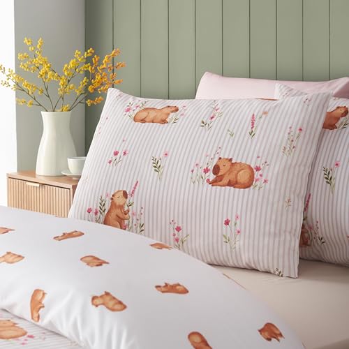 Parure de lit Capybara Catherine Lansfield simple réversible