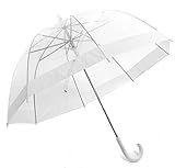 Pier 17 Bubble Umbrella with Birdcage Structure and Vinyl Trim (Clear/White)
