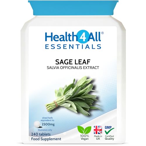 Sage Leaf 2500mg 240 Tablets 8 Months Supply Menopause Support Supplement