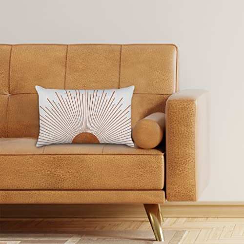 Oflich Abstract Boho Sun Throw Pillow Cover 12″×20″, Mid Century Modern Art Sunrise Sunset Decoration For Living Room Bedroom Farmhouse Sofa Couch Yoga Room,Gift For Boho Lovers Girls Family #TOP2