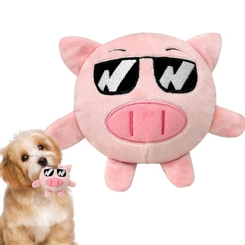 Pelotas chirriantes para perros, pelota de juguete para perros,Juguetes para la dentición con bolas chirriantes con de animales de dibujos animados de felpa | Juguete portátil para perros, suministros