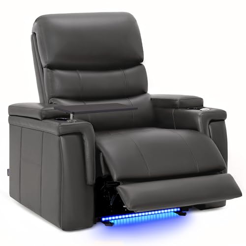 Sillón reclinable eléctrico gris con soporte lumbar miniatura 1