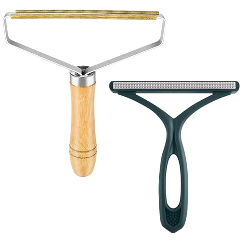 Mis.Moon Fusselrasierer Tierhaarentferner, 2 Stück Tragbarer Fusselentferner, Katzenhaarentferner Fusselbürste Kleiderbürste für Sweater, Sofas, Strick, Tierhaar