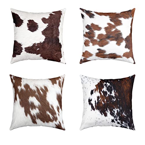 4er Set Kissenbezüge Kuhfell Dekor Kissenbezüge 45x45cm Bauernhaus...