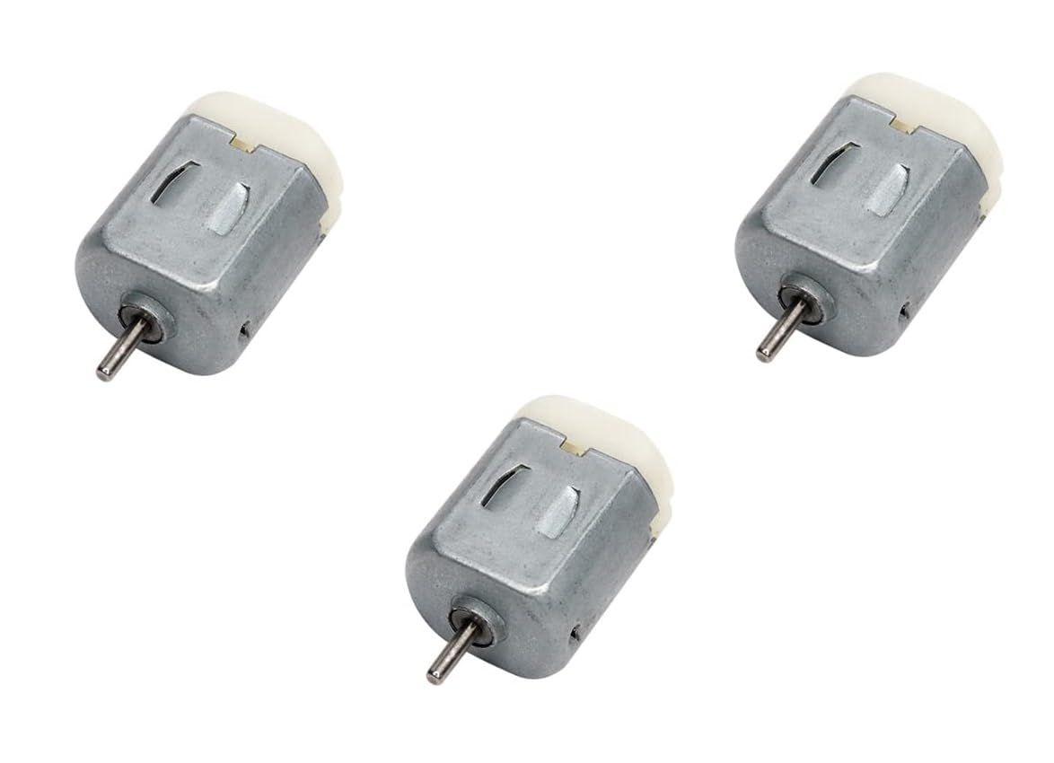 ROBOWAY DC Mini Electric Toy Motor 3 to 6V Rectangular White Rear Cover Small Electric Motor 5000 to 10000 RPM for DIY Toys, DIY Robotics Science Projects (Pack of 3)-image-8