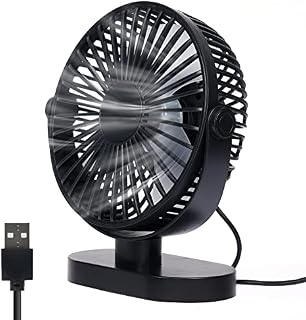 Litesort USB Desk Fan, 3 Speeds Adjustable Strong Wind Table Fan, 360° Rotation Mini Personal Fan, 6.5 Inch Portable Cooling Fan for Desktop Office Home Bedroom Car Outdoor Camping Black