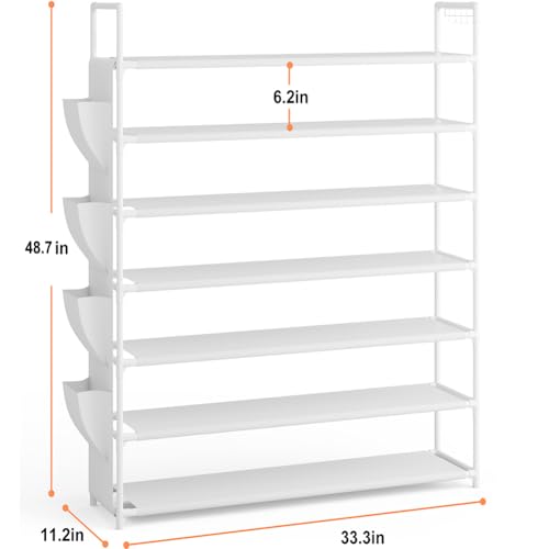 Image of OYREL Shoe Rack 7 Tier Shoe Organizer Shoe Storage 28-35Pairs Shoe Rack for Closet Shoe Rack Organizer Entryway Shoe Holder Space Saving Shoe Shelf Shoe Stand Large Tall Shoe Tower Garage