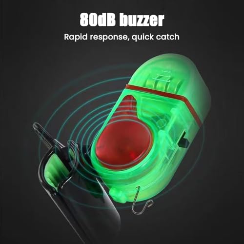 Fishing Bite Alarm with LED Light, 2025 New Fish Bite Alarm Sound Bite Alert Bell with LED Lights, Sensitive Electronic Fishing Alarms Indicator for All Fishing Poles (2PC) - Thumbnail 5