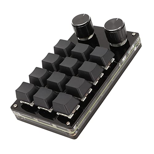 VBESTLIFE Clavier Macro Programmable, 12 Touches 2 Boutons RVB Petit Clavier OSU Mécanique Macropad Programmable, Clavier Programmable DIY, pour Les Médias De Bureau De Jeu