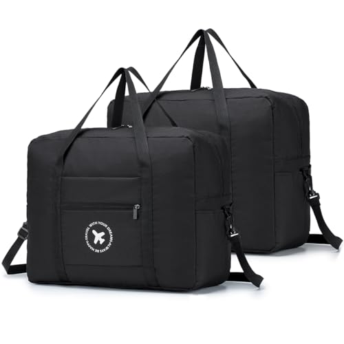 BAGZY 2x Bagaglio a Mano 45x36x20 Borsone da Viaggio Grande Pieghevole Leggero Borsa Palestra...