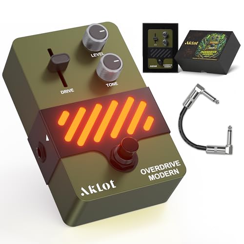 Image of AKLOT Modern Overdrive Guitar Pedal: From Light Breakup to Rich Saturated Drive, Dynamic Touch-Responsive Overdrive, Gain & Tone Controls, Mini Electric Guitar Pedal with True Bypass, NEON Torque