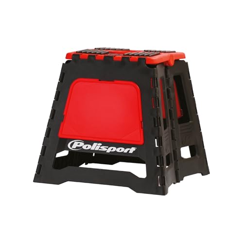 Polisport Off Road 8981500004 Caballete Plegable para Moto – Ligero, Motocross, Caballete Moto, Off Road, Compacto, Portátil, 250 Kg, Podio Oficial FIM, Caballete Moto, Rojo