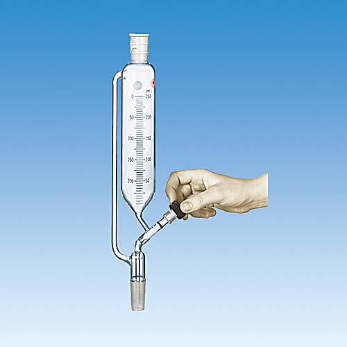 7298-05 Filtering Funnel, Graduated, 0-3 Pressure Equalizing, PTFE Needle Valve, 125 mL Capacity