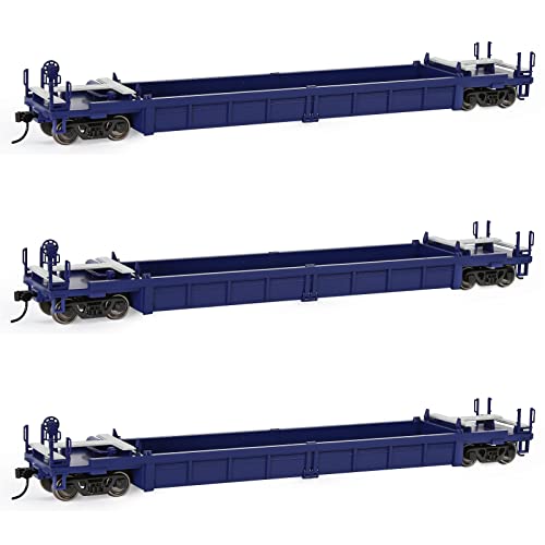 Wagon wagon wagon HO Scale 12,2 m Well Car Evemodel C8749 bleu pour train miniature 1:87