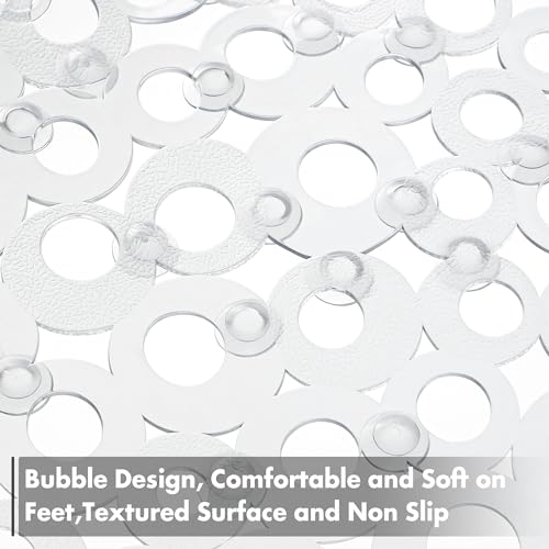 Weltrxe WFBM07 Oval Bathtub Mat Non Slip, Clear Bubbles Bath Mats thumb #3