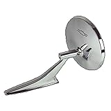 Driver Side Manual View Mirror with Mount Kit and Chrome Bowtie | Replacement Side Mirror Compatible with 1967 Chevy Camaro, 1966-1967 Chevy Chevelle/Chevy El Camino,1963-1964 Chevy Chevy II
